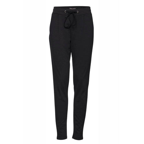ICHI Black Polyester Pant - Hilstor