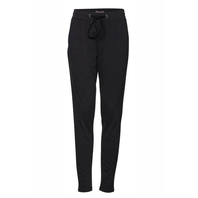 ICHI Black Polyester Pant - Hilstor