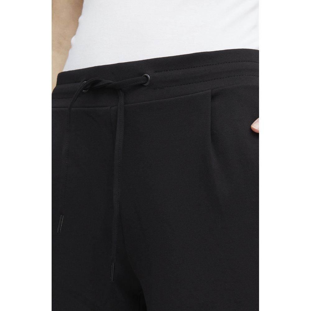 ICHI Black Polyester Pant - Hilstor