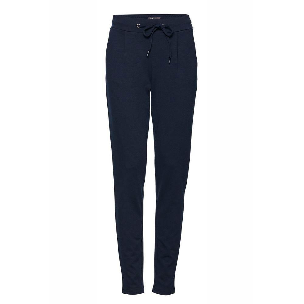 ICHI Blue Polyester Pant - Hilstor