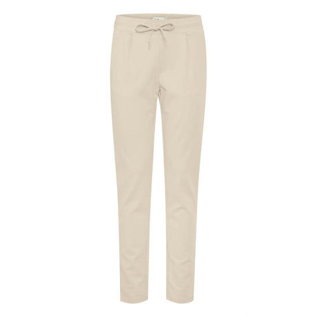 ICHI Beige Polyester Pant - Hilstor