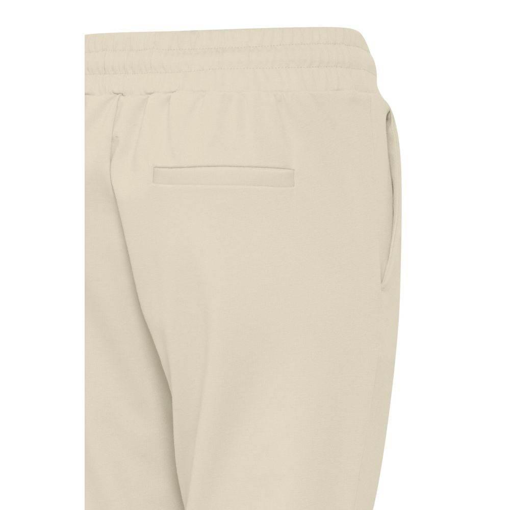 ICHI Beige Polyester Pant - Hilstor