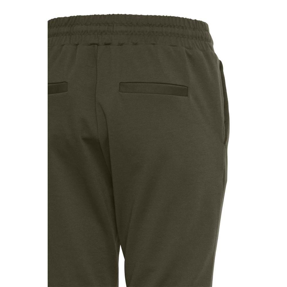 ICHI Green Polyester Pant - Hilstor