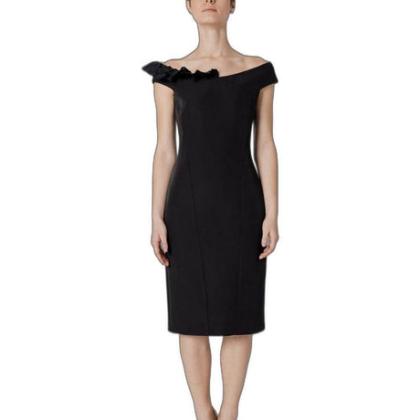Sandro Ferrone Black Polyester Dress - Hilstor