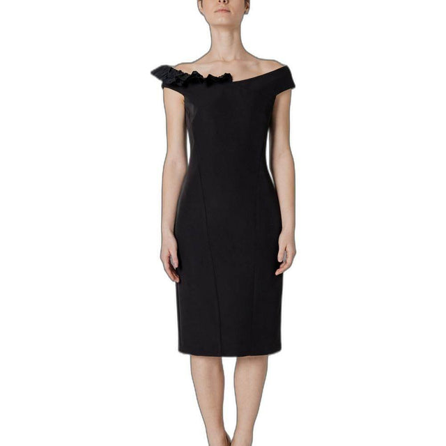 Sandro Ferrone Black Polyester Dress - Hilstor