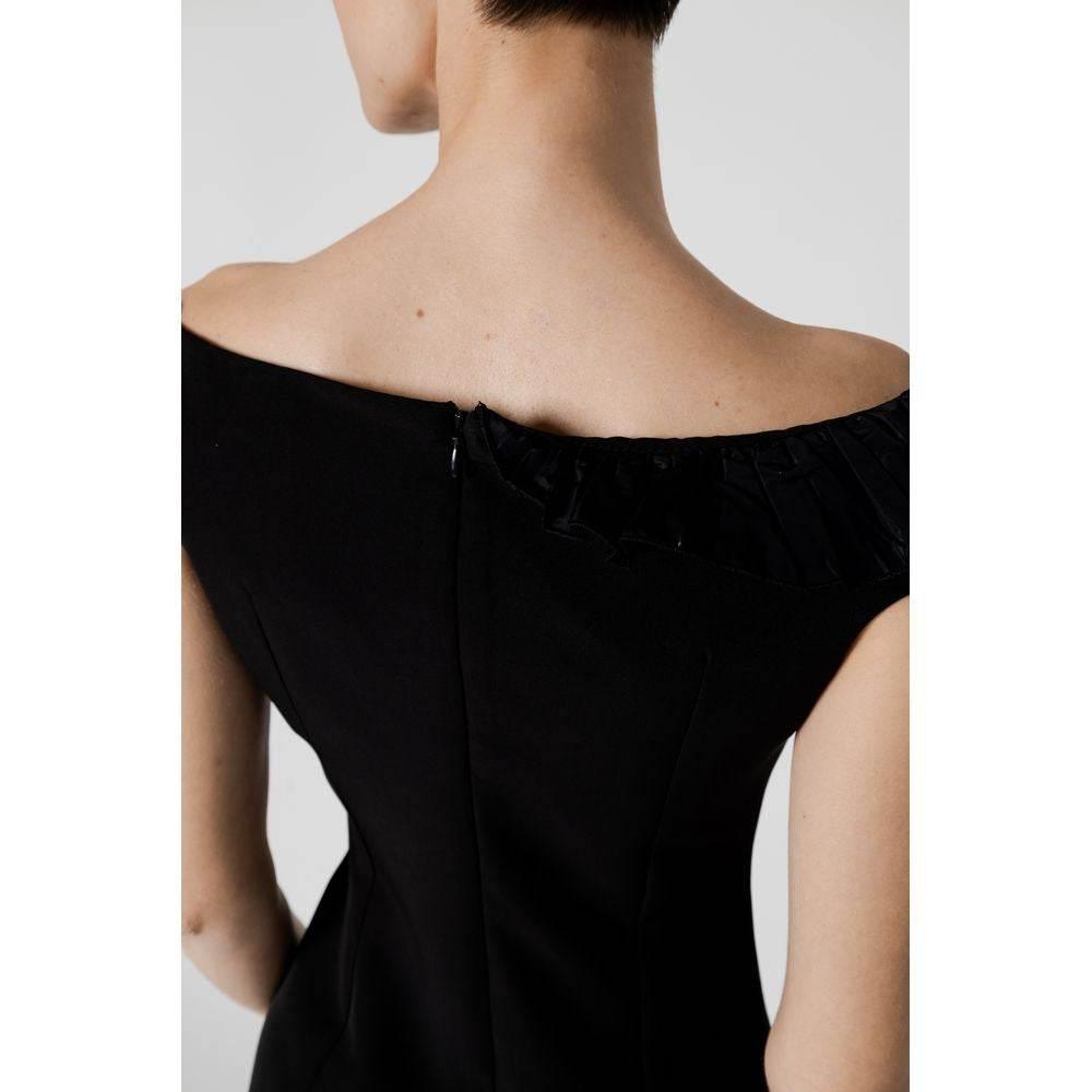 Sandro Ferrone Black Polyester Dress - Hilstor