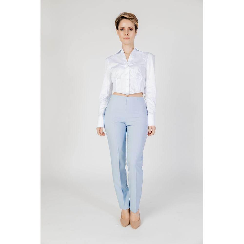 Sandro Ferrone Blue Polyester Pant - Hilstor