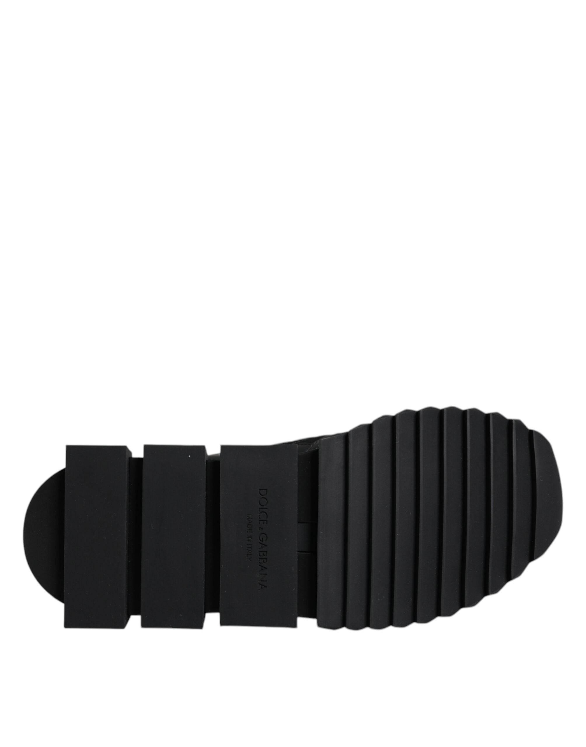 Dolce & Gabbana Black Sorrento Logo Men Sneakers Socks Shoes - Hilstor