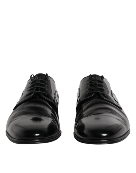 Dolce & Gabbana Black Leather Lace Up Derby Formal Shoes - Hilstor