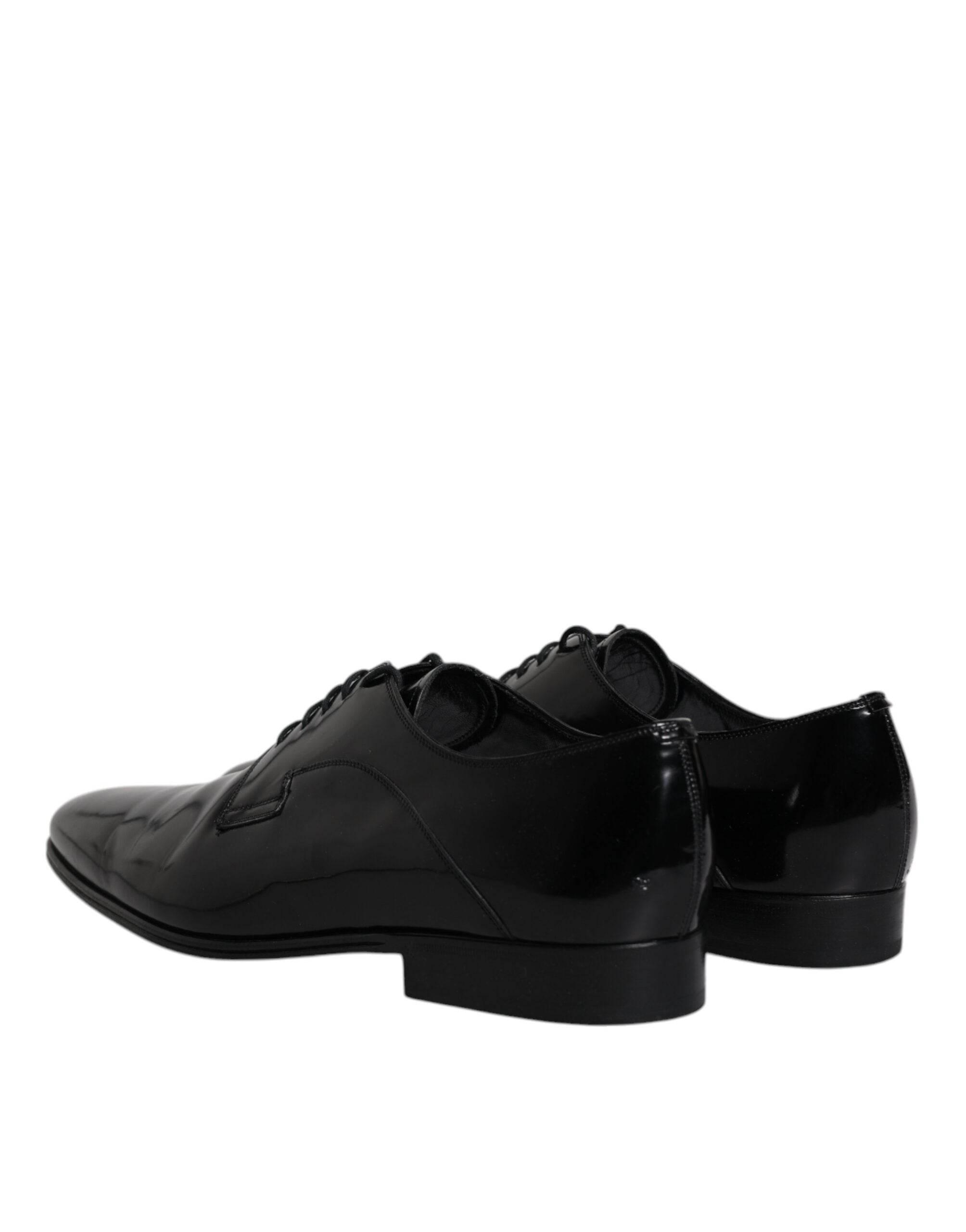 Dolce & Gabbana Black Leather Lace Up Derby Formal Shoes - Hilstor