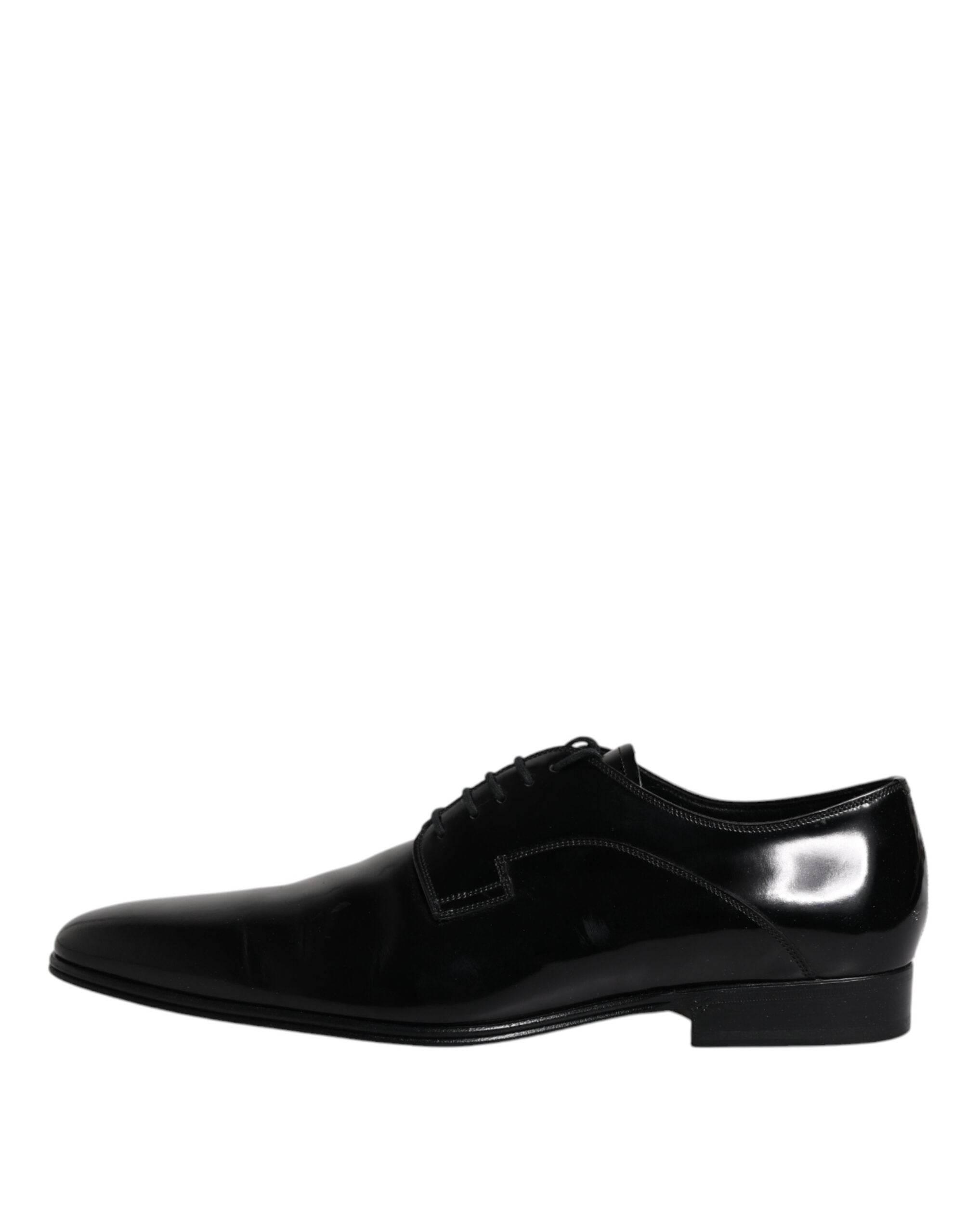 Dolce & Gabbana Black Leather Lace Up Derby Formal Shoes - Hilstor