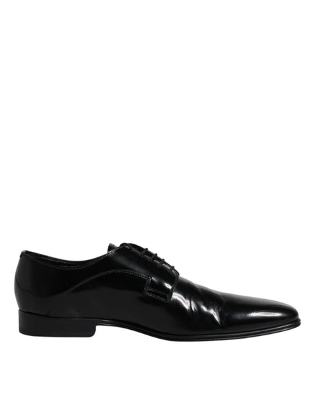 Dolce & Gabbana Black Leather Lace Up Derby Formal Shoes - Hilstor