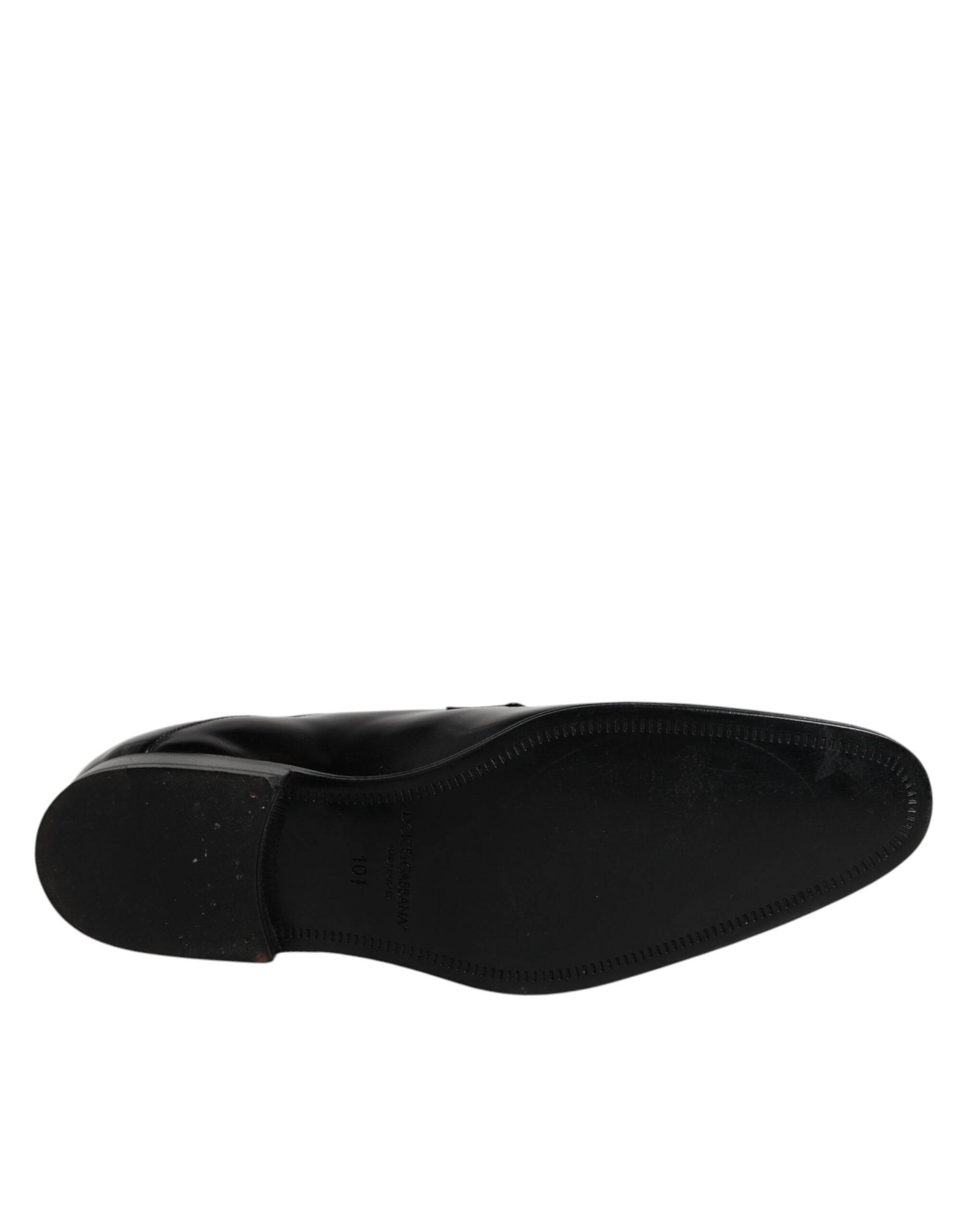 Dolce & Gabbana Black Leather Lace Up Derby Formal Shoes - Hilstor