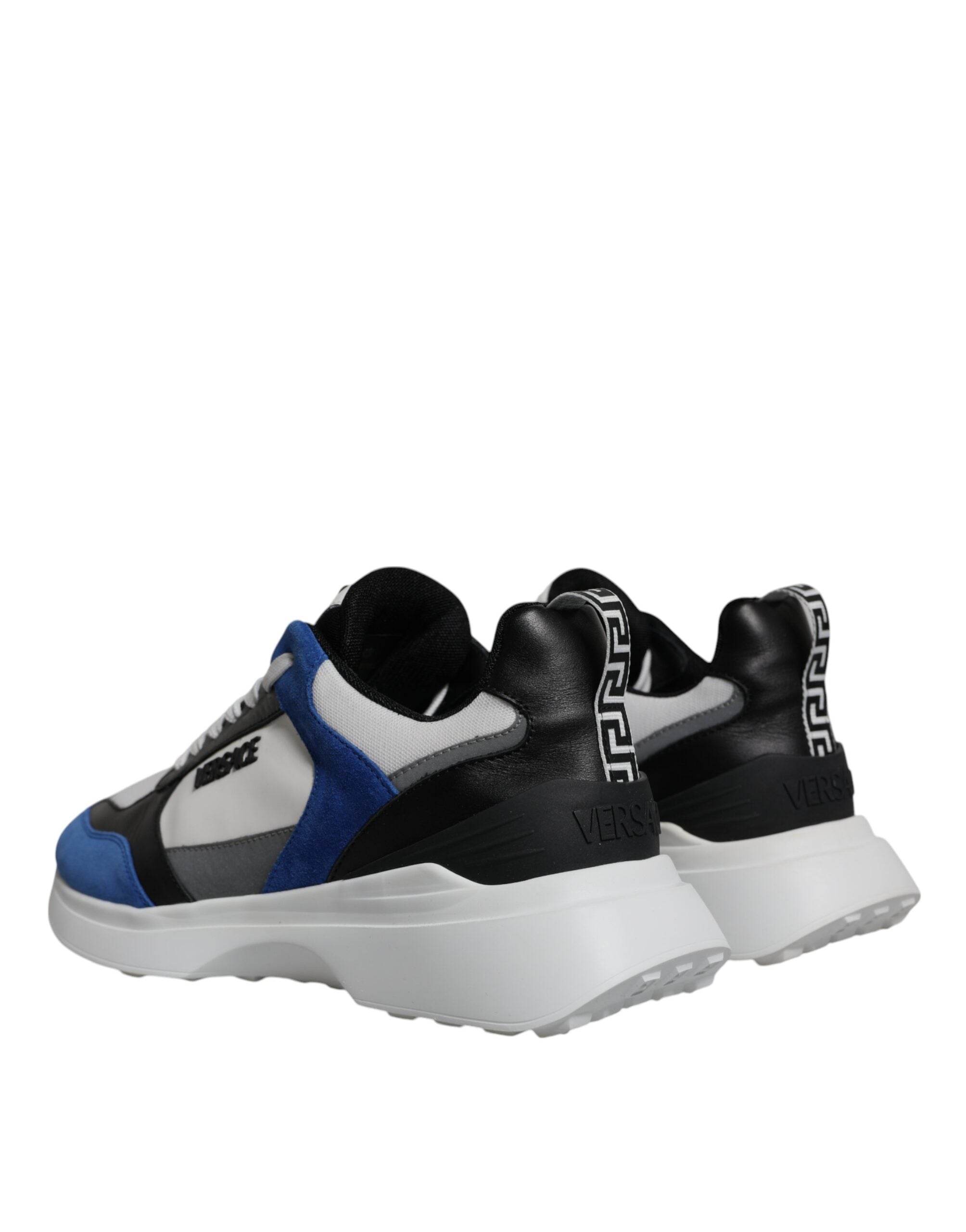 Versace Multicolor Canvas Quad Fabric Medusa Low Top Sneakers Shoes - Hilstor