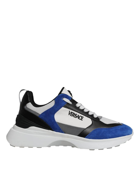 Versace Multicolor Canvas Quad Fabric Medusa Low Top Sneakers Shoes - Hilstor