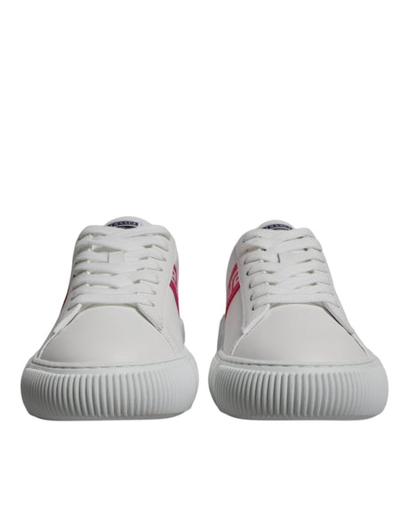 Versace White Pink Greca Print Platform Low Top Sneakers Shoes - Hilstor