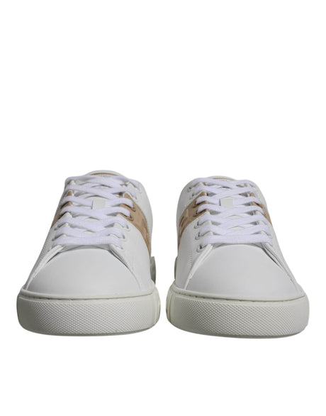 Versace White Brown Greca Print TPU Low Top Men Sneakers Shoes - Hilstor