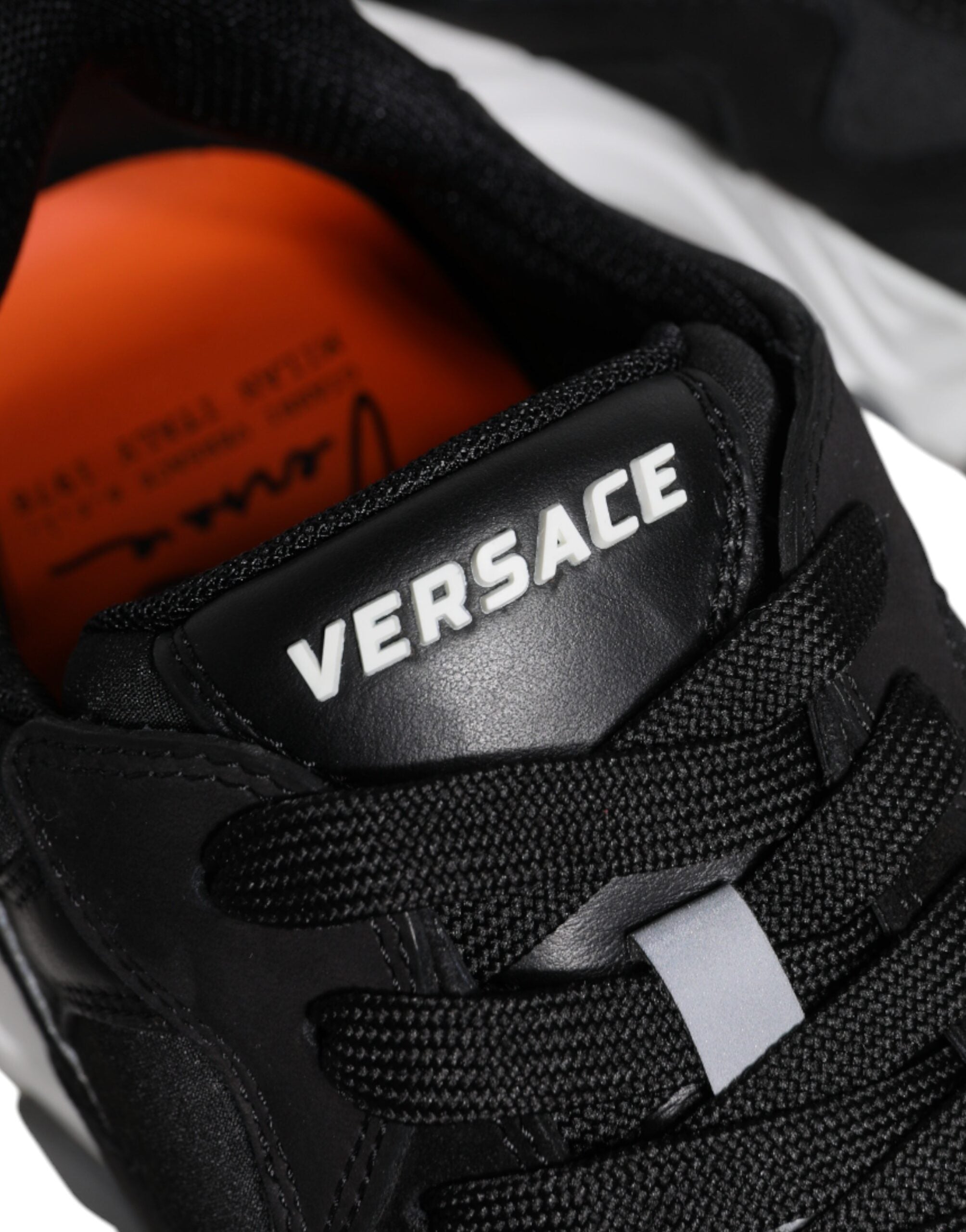 Versace sort læder Neopren Chunky Low Top Sneakers Squalo Sko