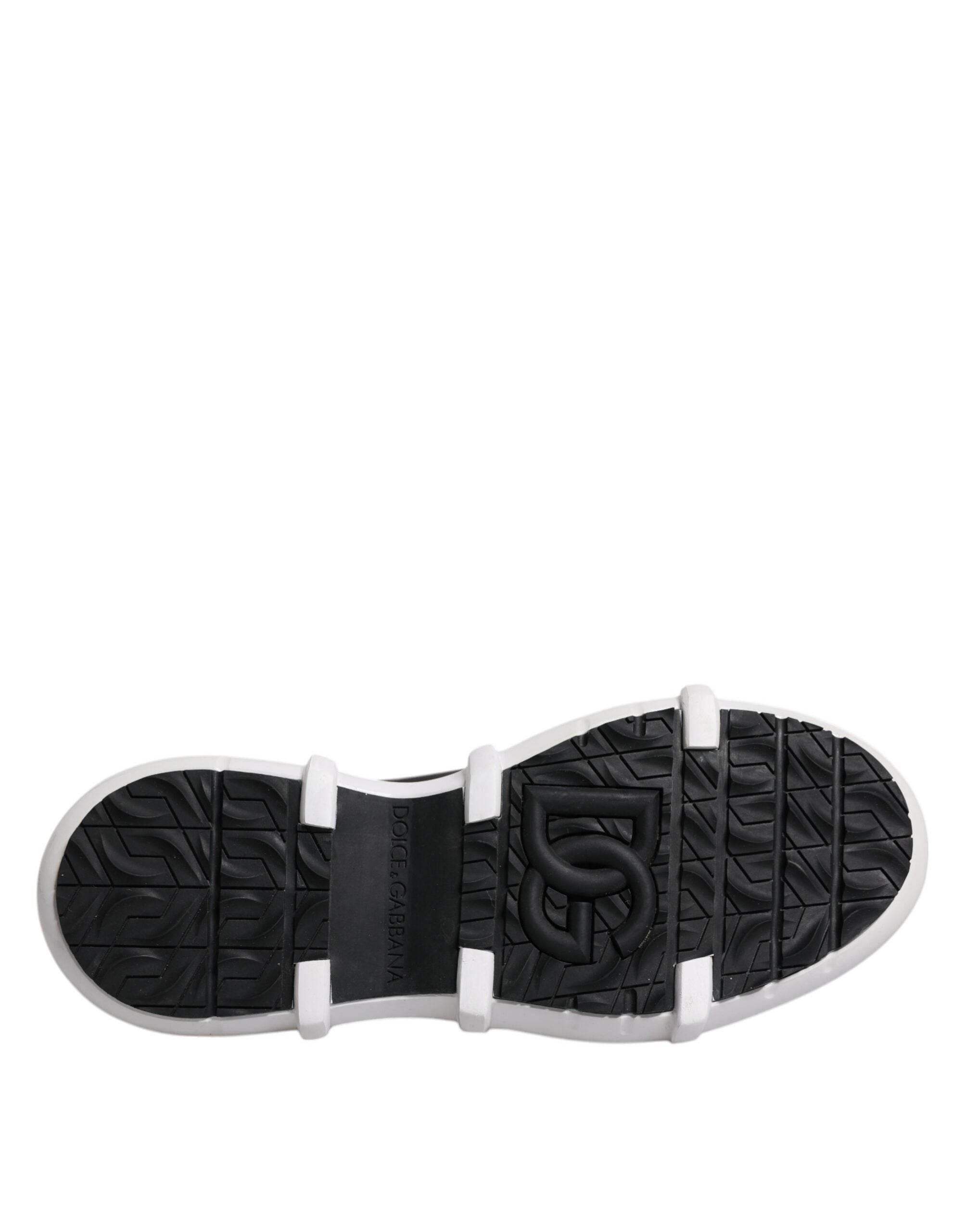 Dolce & Gabbana Black Nylon Galileo High Top Sneakers Shoes - Hilstor