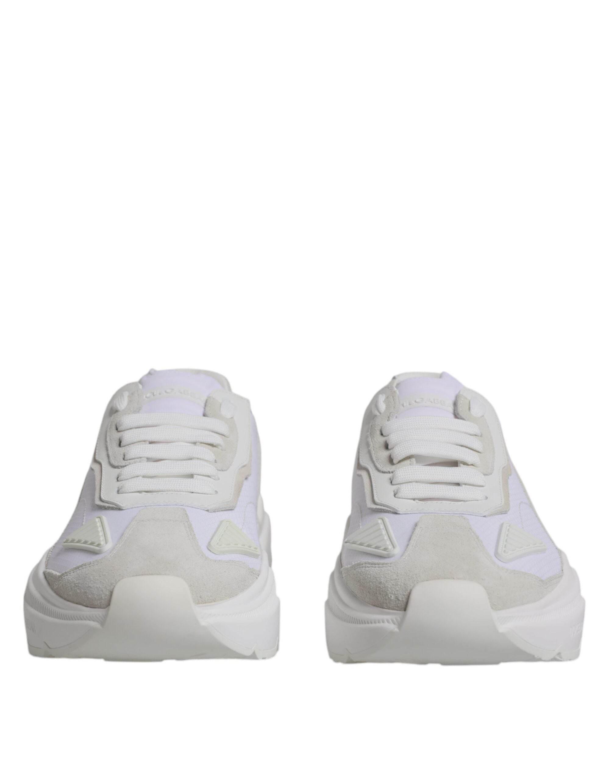 Dolce & Gabbana White Leather Daymaster Low Top Sneakers Shoes - Hilstor