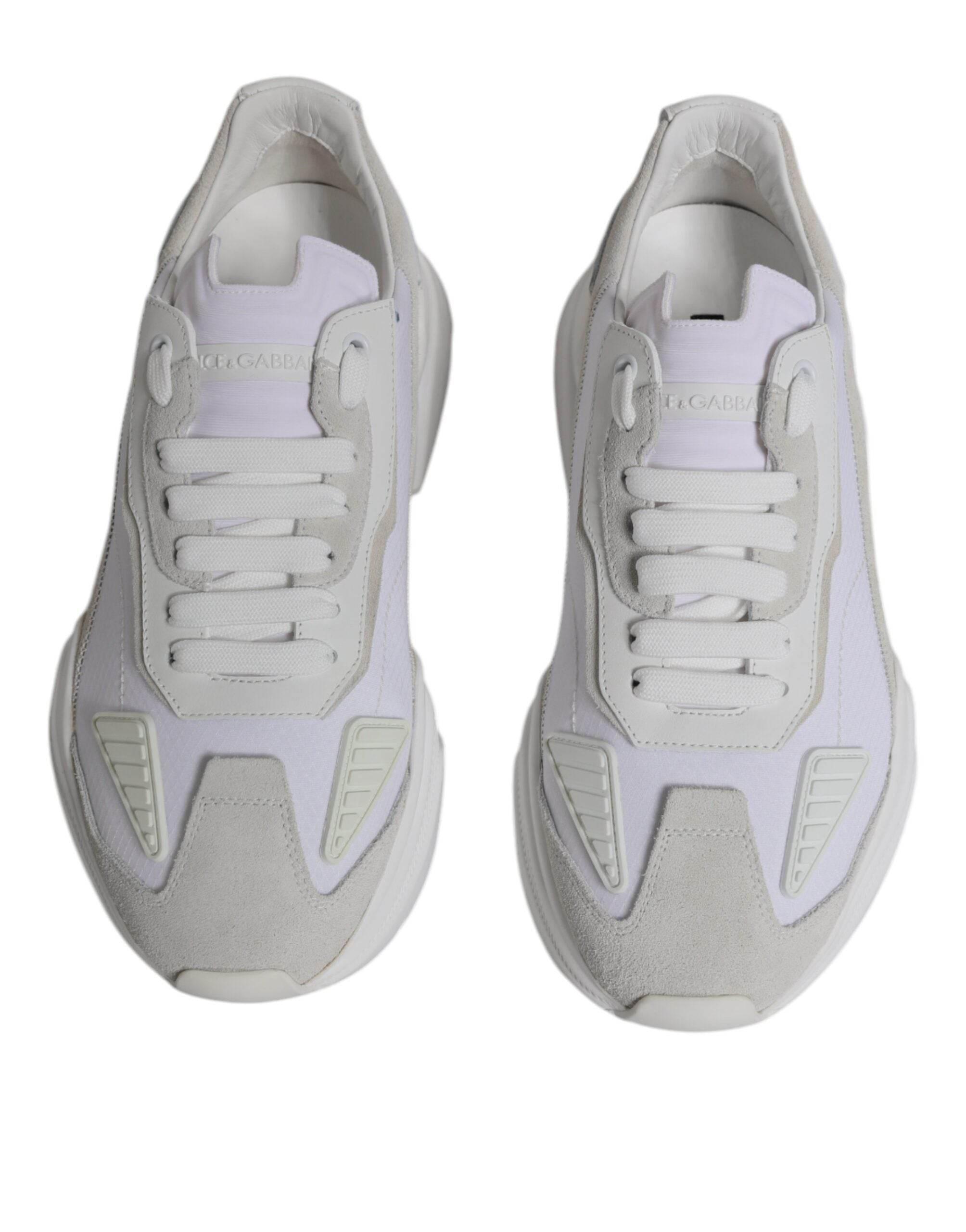 Dolce & Gabbana White Leather Daymaster Low Top Sneakers Shoes - Hilstor