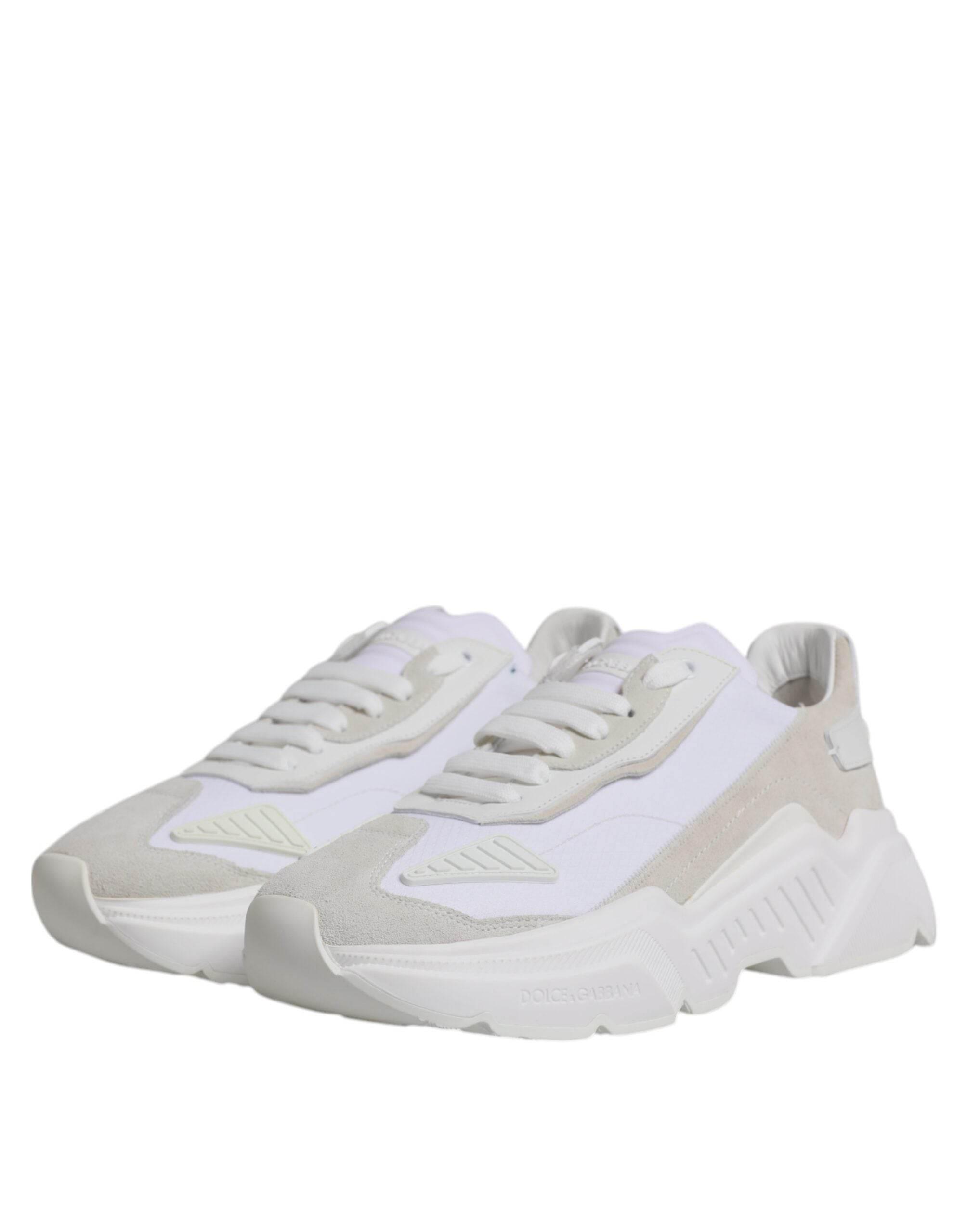 Dolce & Gabbana White Leather Daymaster Low Top Sneakers Shoes - Hilstor