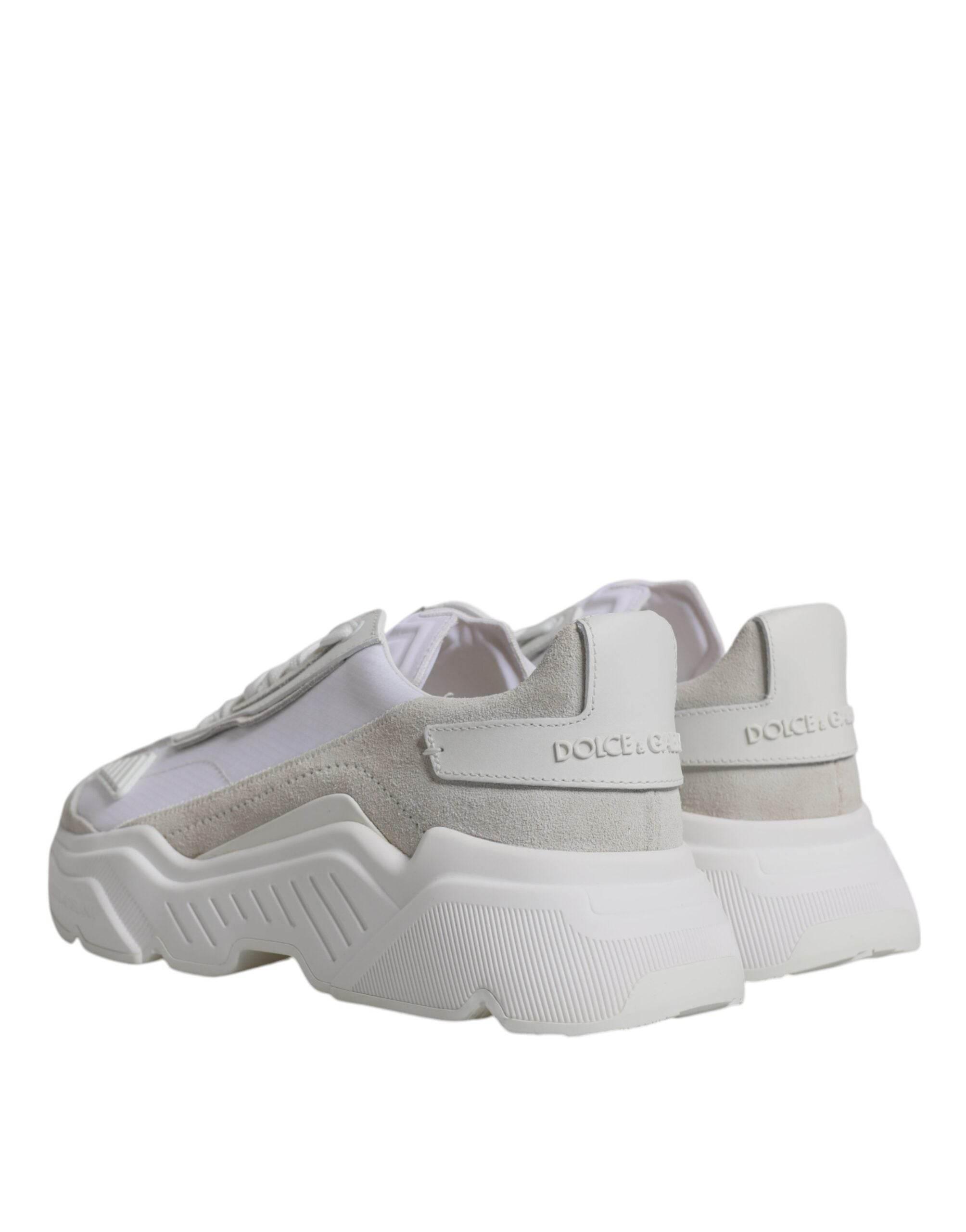 Dolce & Gabbana White Leather Daymaster Low Top Sneakers Shoes - Hilstor