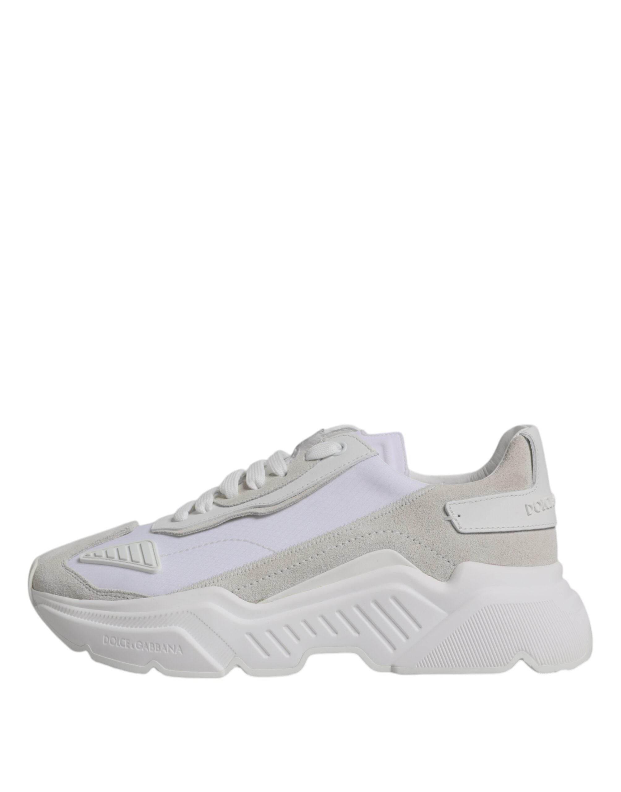 Dolce & Gabbana White Leather Daymaster Low Top Sneakers Shoes - Hilstor