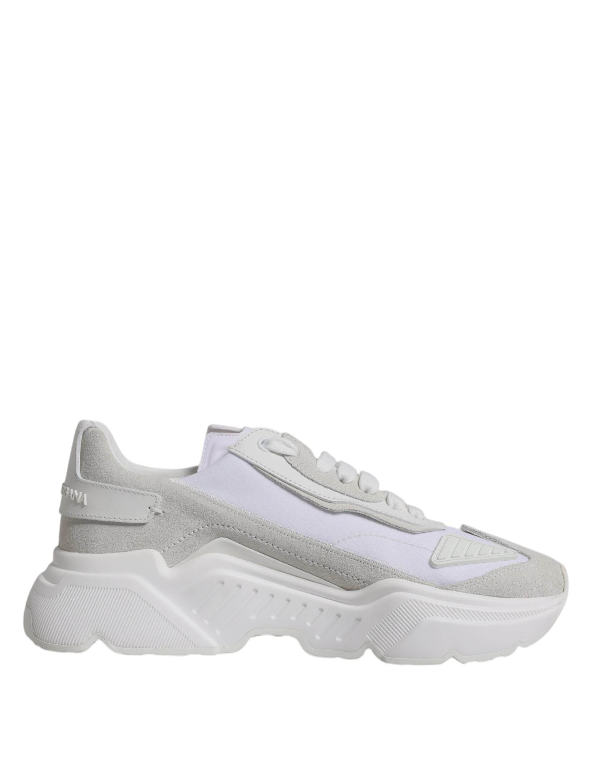 Dolce & Gabbana White Leather Daymaster Low Top Sneakers Shoes - Hilstor