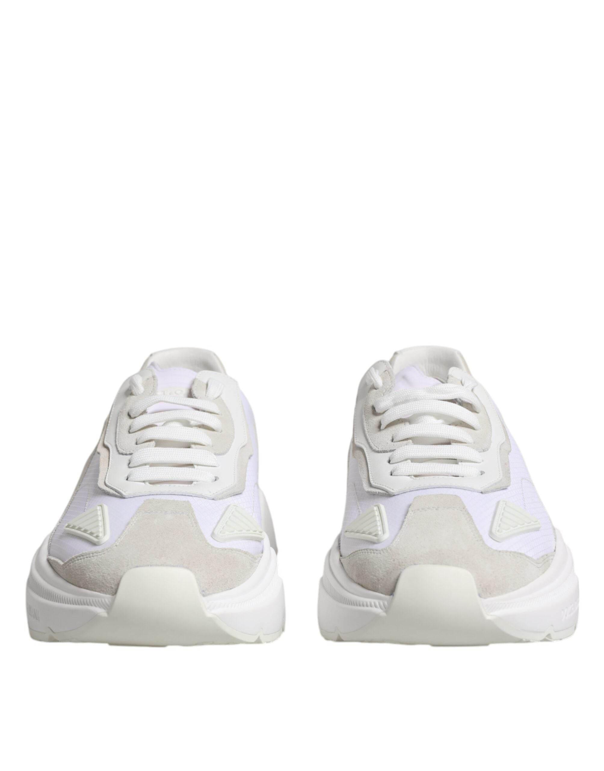 Dolce & Gabbana White Leather Daymaster Low Top Sneaker Shoes - Hilstor
