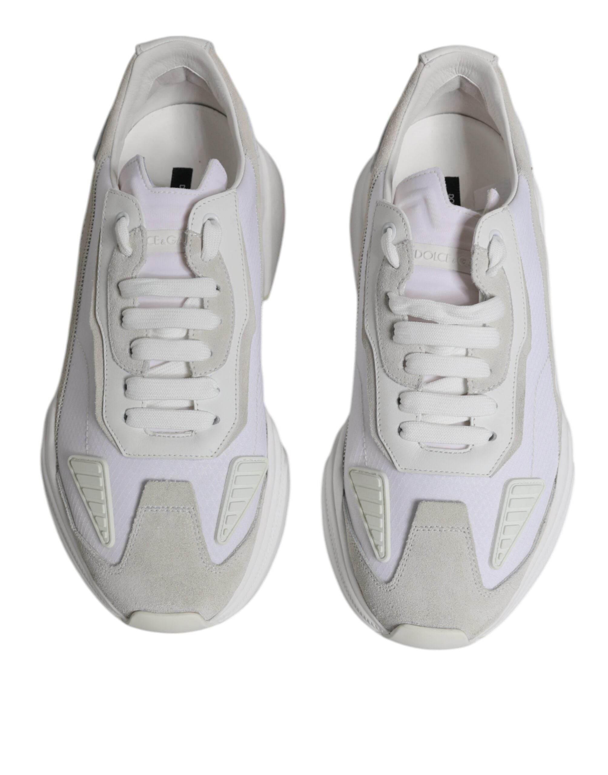 Dolce & Gabbana White Leather Daymaster Low Top Sneaker Shoes - Hilstor