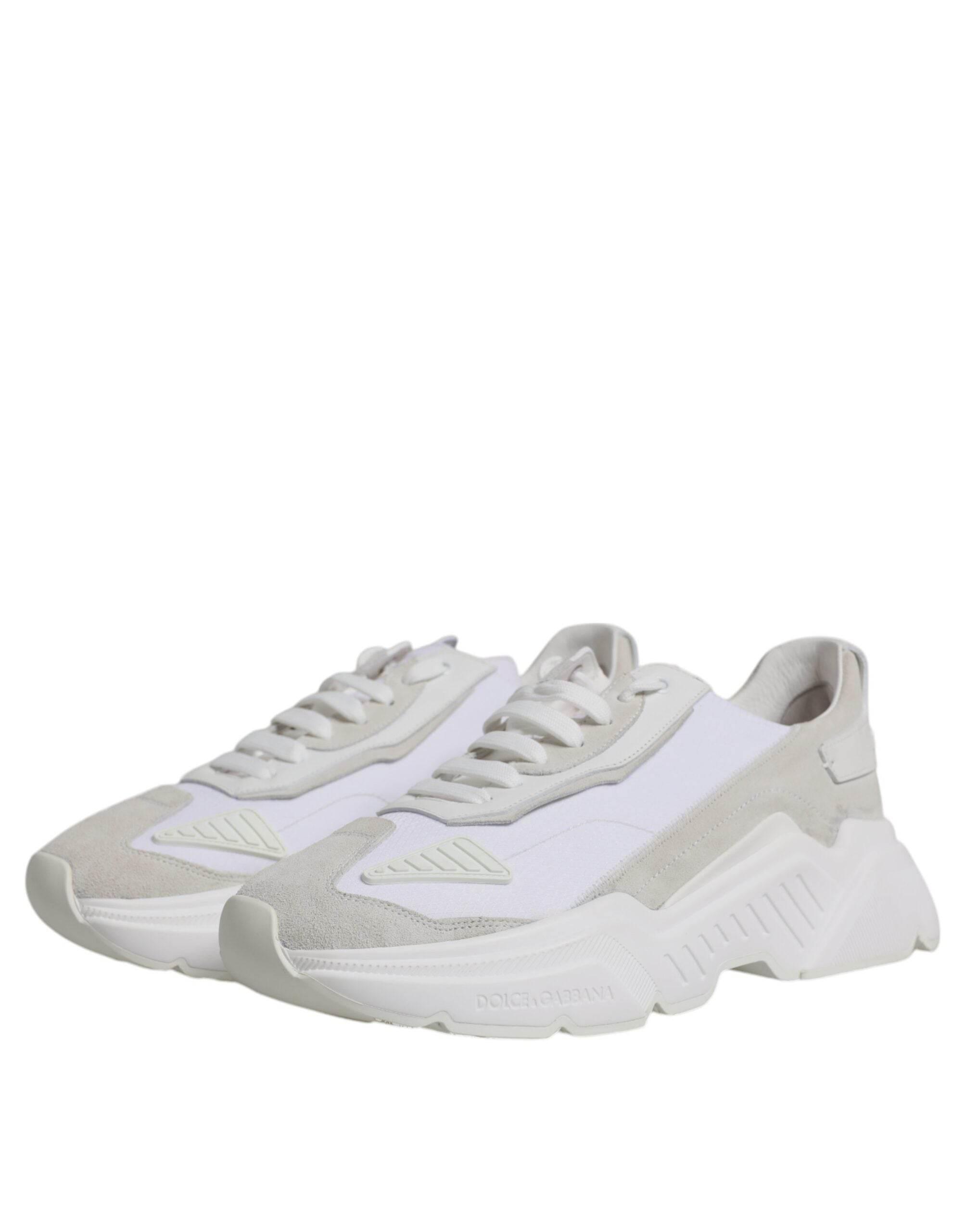 Dolce & Gabbana White Leather Daymaster Low Top Sneaker Shoes - Hilstor