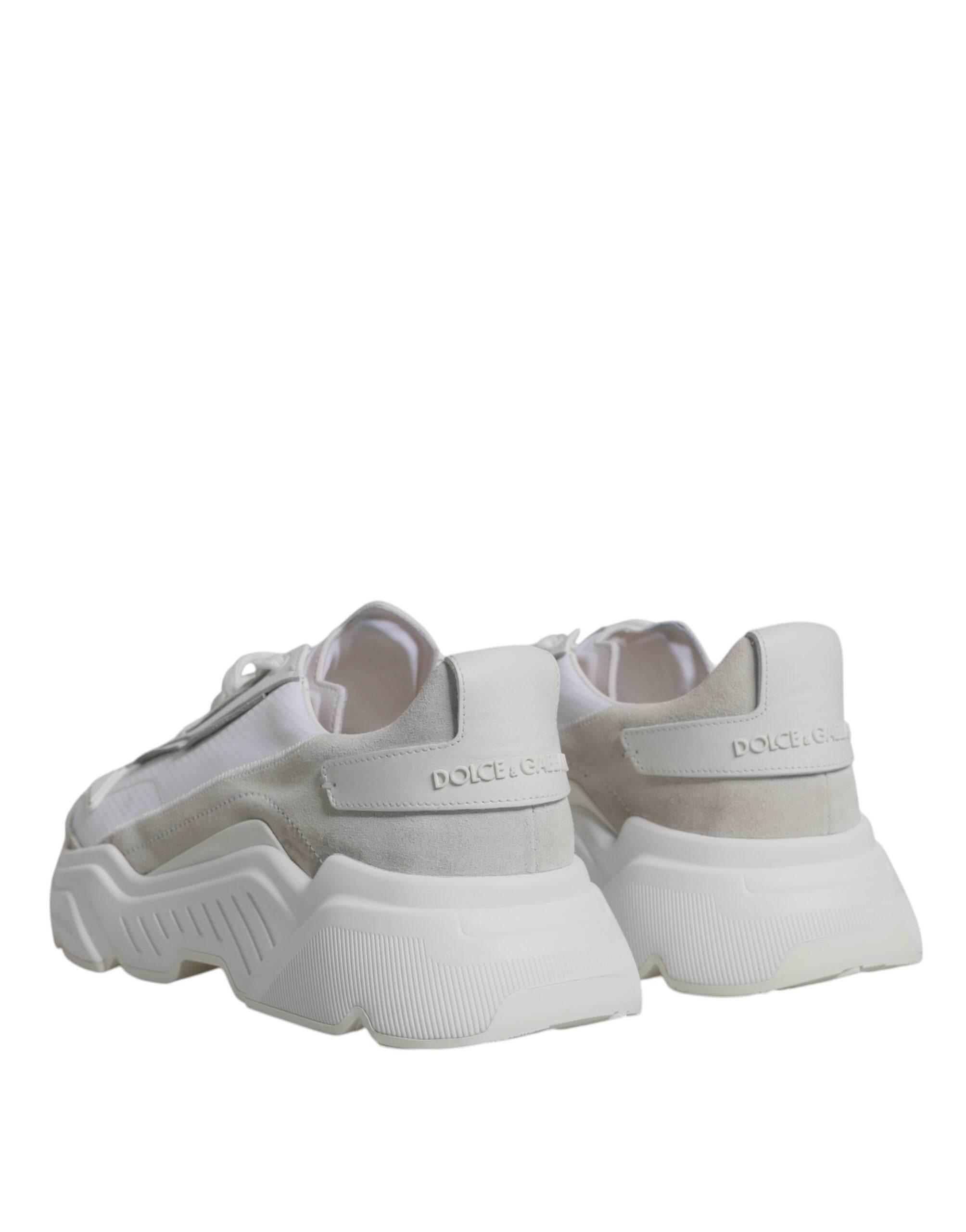 Dolce & Gabbana White Leather Daymaster Low Top Sneaker Shoes - Hilstor