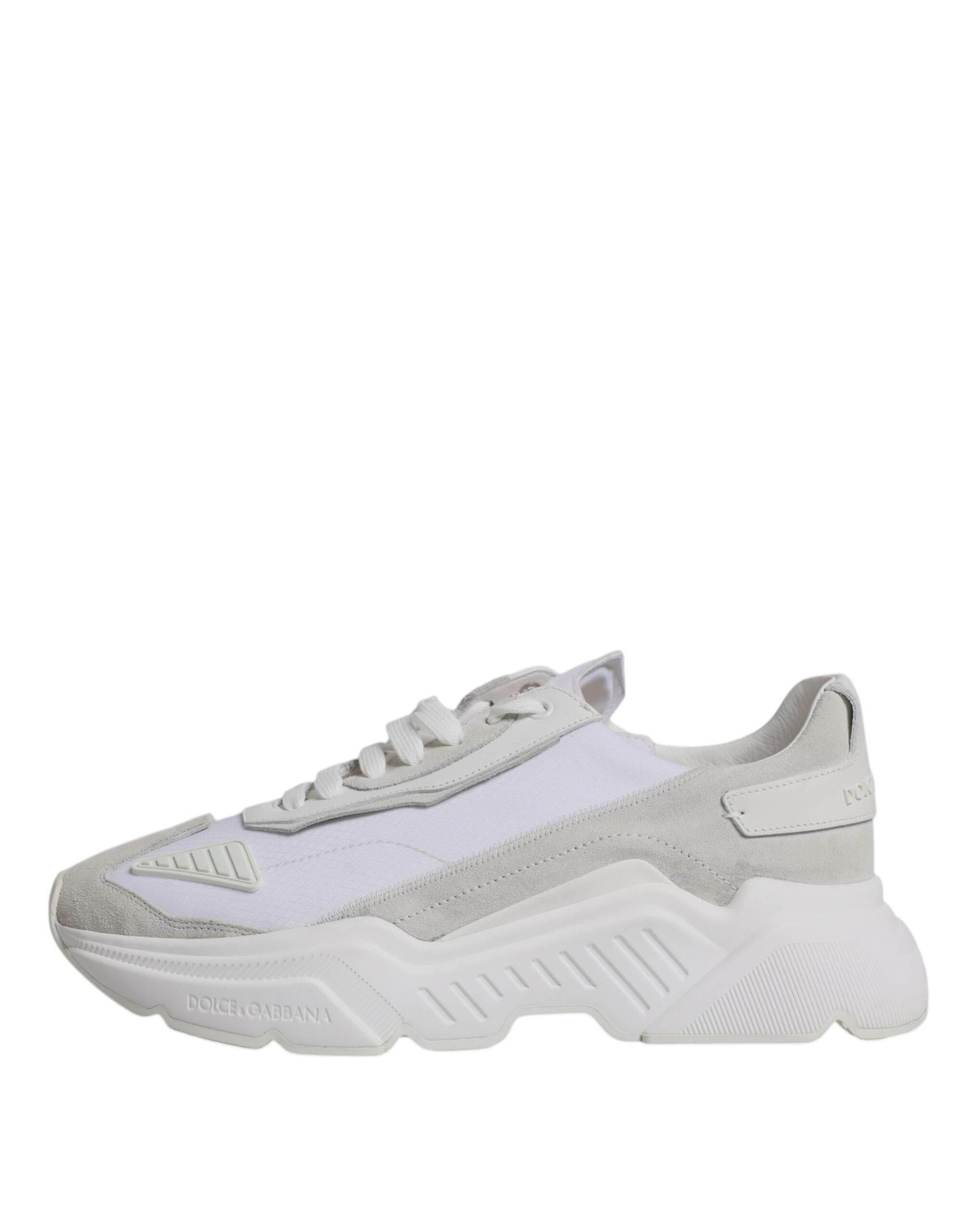 Dolce & Gabbana White Leather Daymaster Low Top Sneaker Shoes - Hilstor