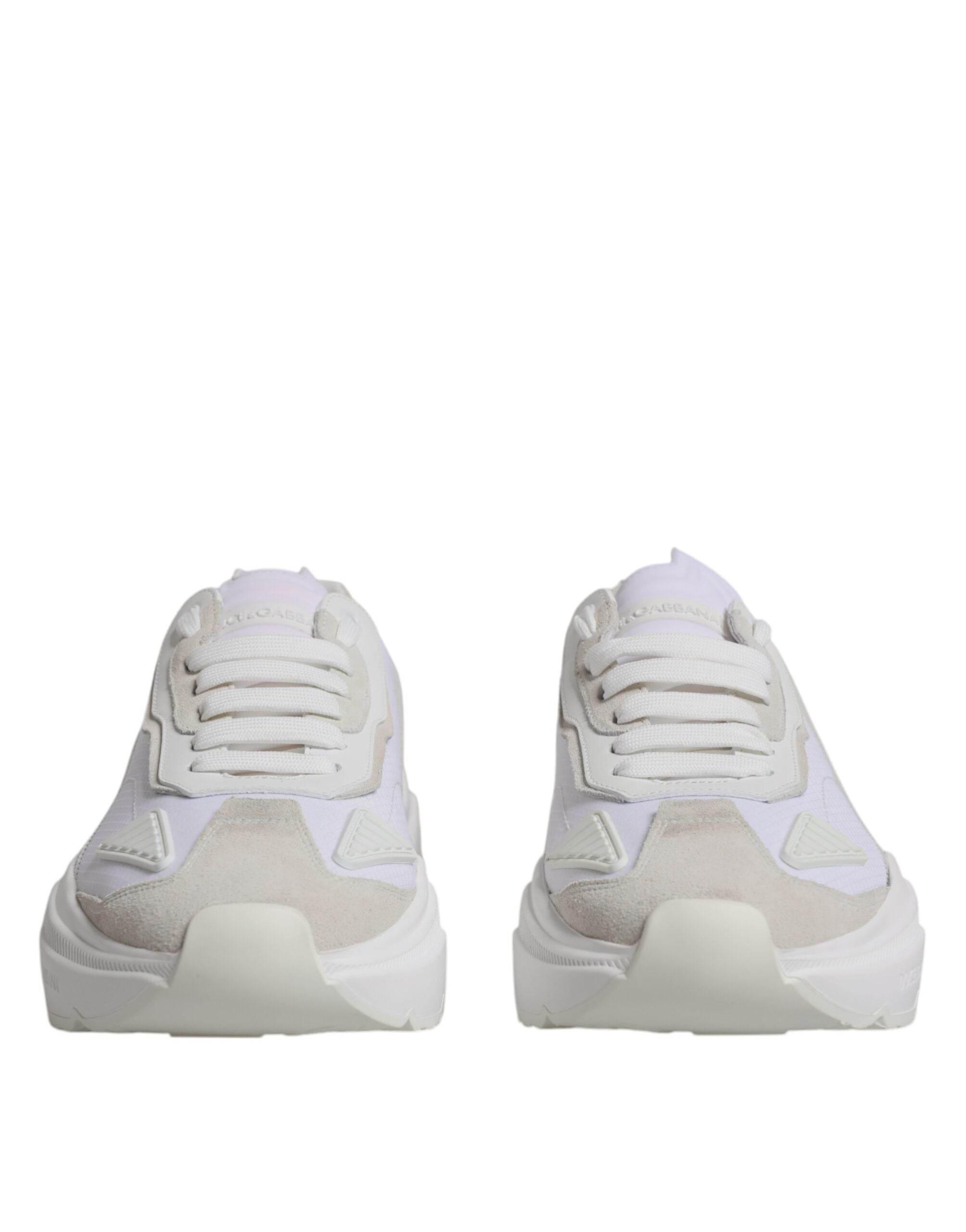 Dolce & Gabbana White Leather Daymaster Low Top Sneakers Shoes - Hilstor