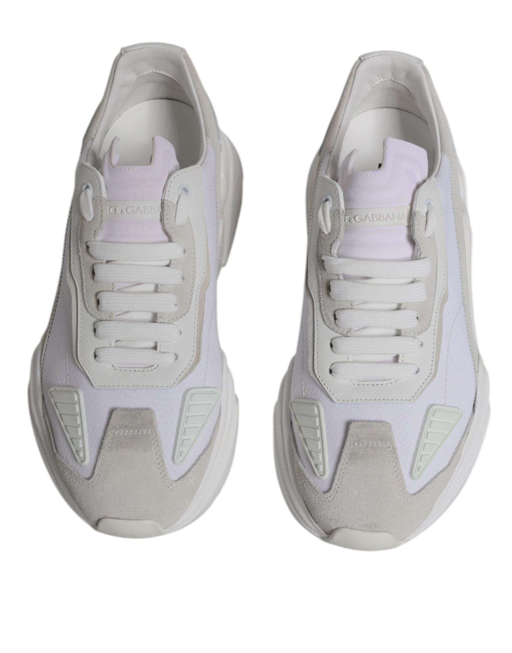 Dolce & Gabbana White Leather Daymaster Low Top Sneakers Shoes - Hilstor