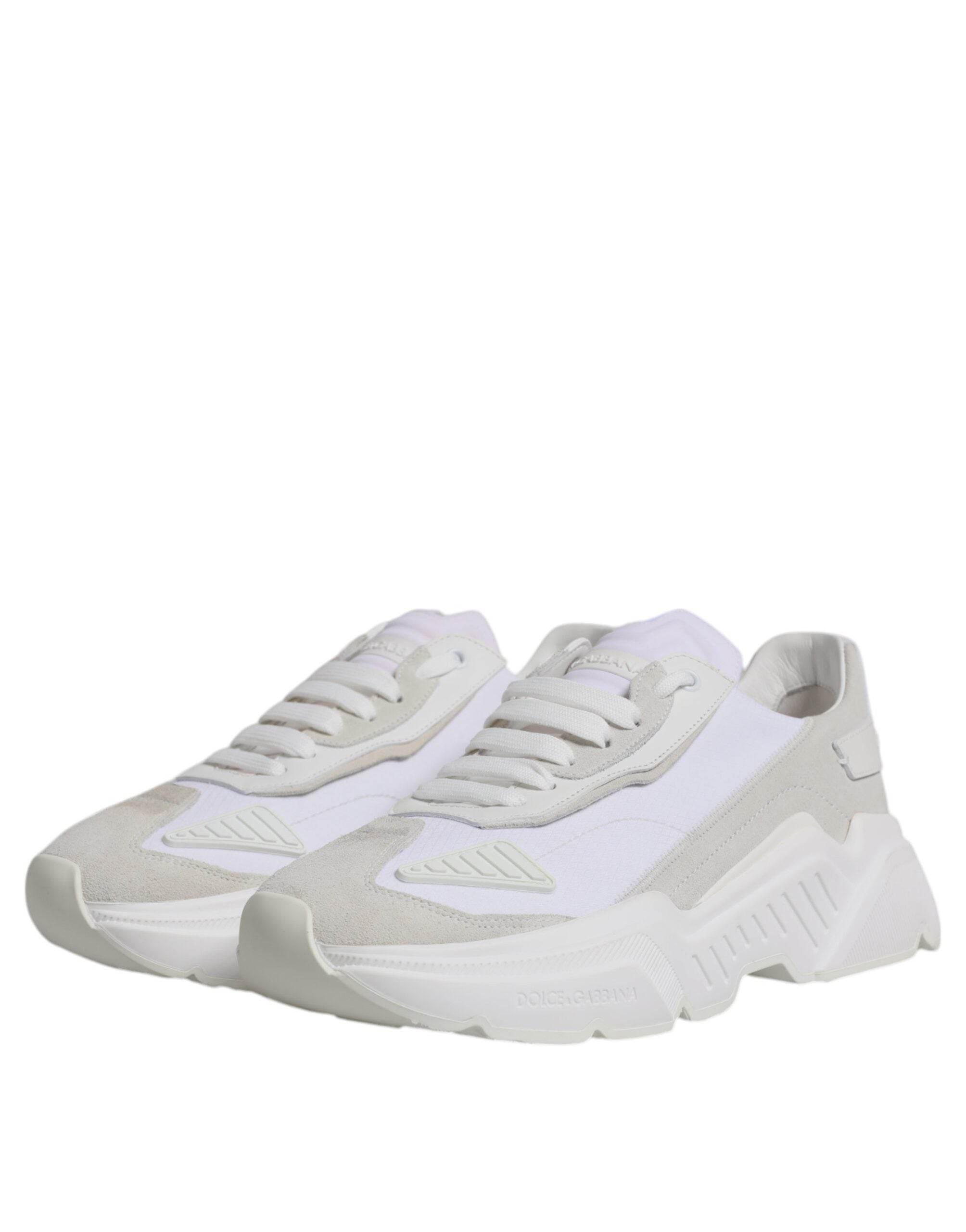Dolce & Gabbana White Leather Daymaster Low Top Sneakers Shoes - Hilstor