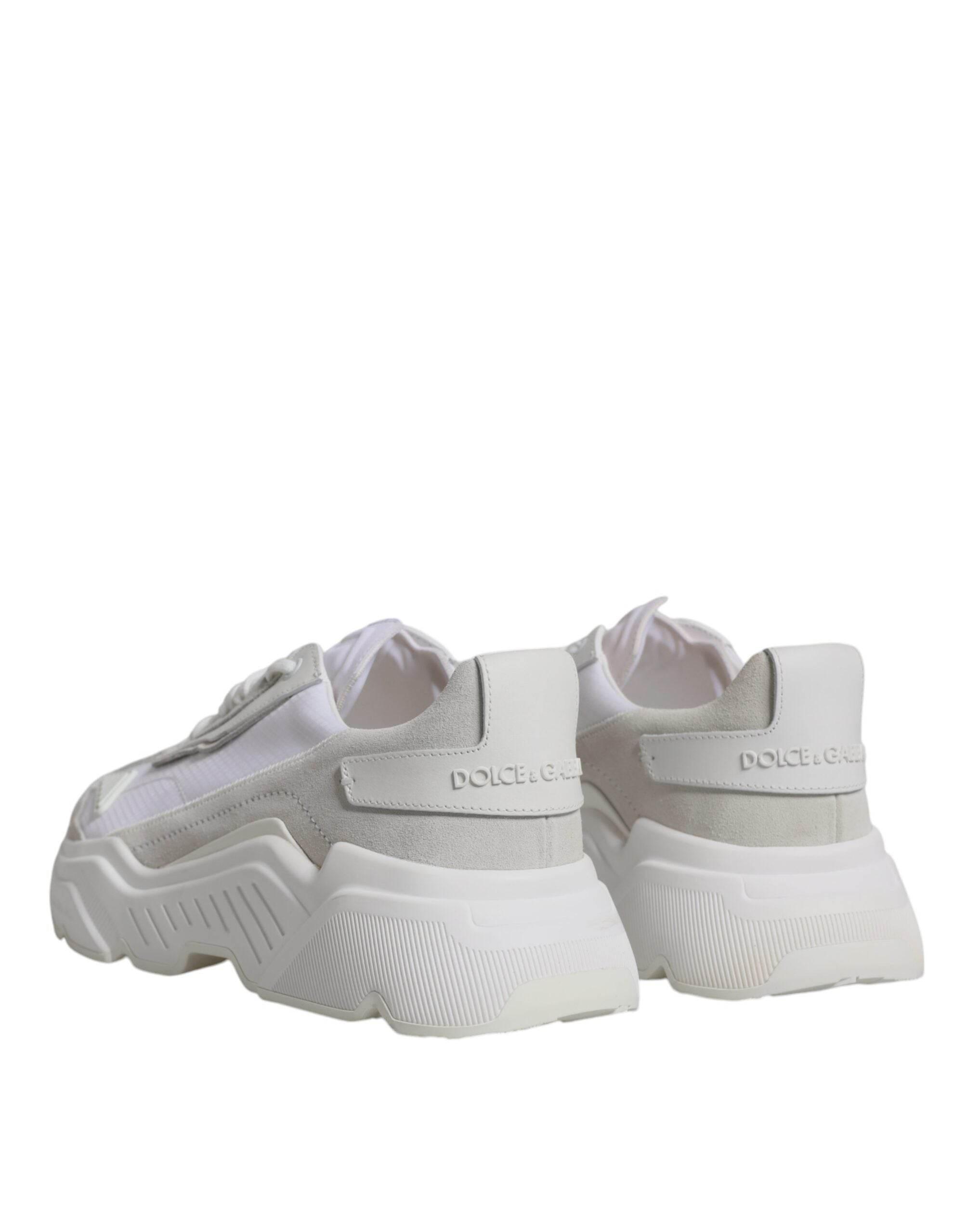 Dolce & Gabbana White Leather Daymaster Low Top Sneakers Shoes - Hilstor
