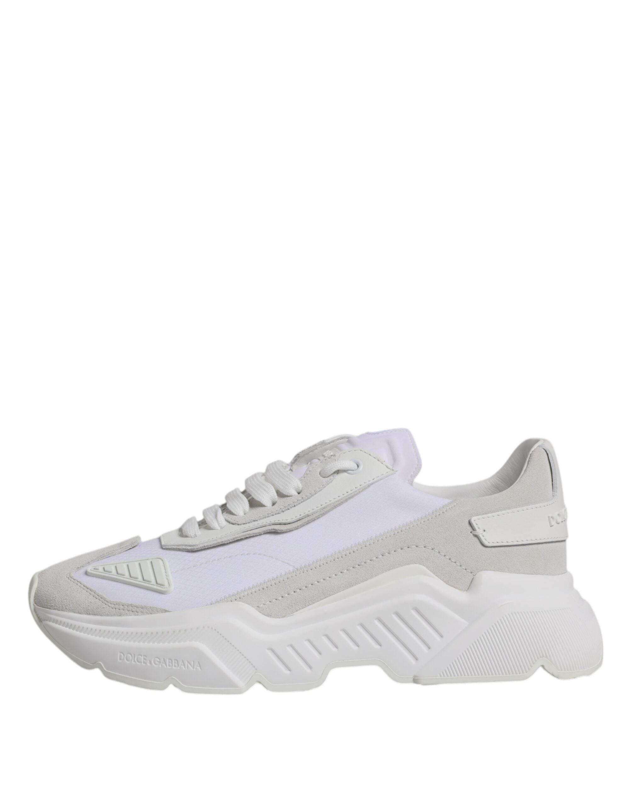 Dolce & Gabbana White Leather Daymaster Low Top Sneakers Shoes - Hilstor