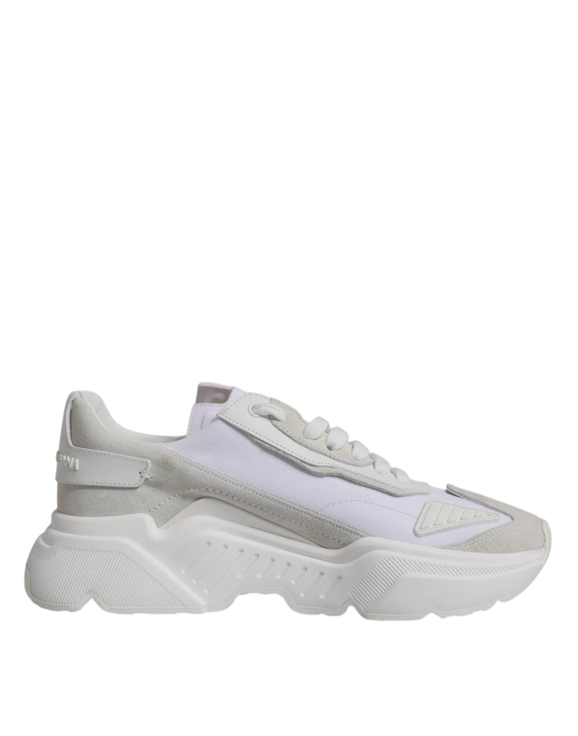 Dolce & Gabbana White Leather Daymaster Low Top Sneakers Shoes - Hilstor