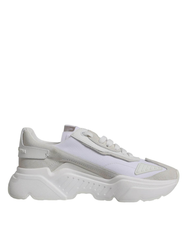 Dolce & Gabbana White Leather Daymaster Low Top Sneakers Shoes - Hilstor
