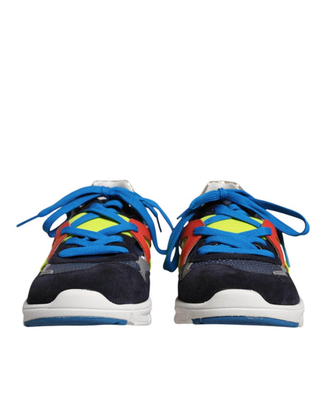 Dolce & Gabbana Multicolor Leather Suede Low Top Sneakers Shoes - Hilstor