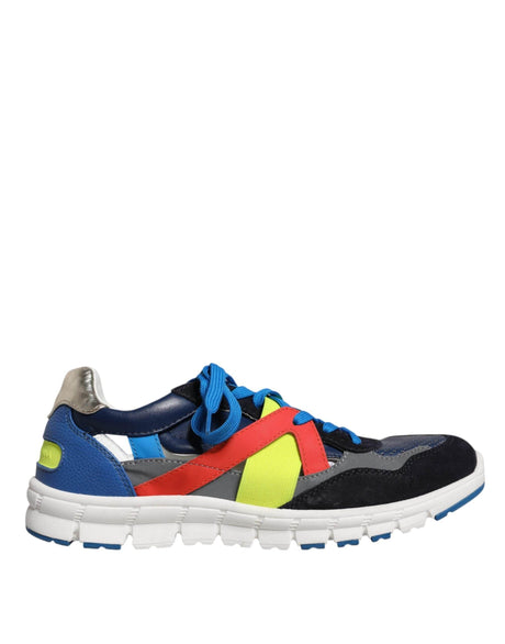 Dolce & Gabbana Multicolor Leather Suede Low Top Sneakers Shoes - Hilstor