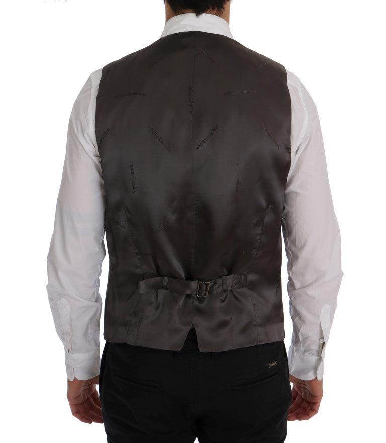 Dolce & Gabbana Gray STAFF Cotton Striped Vest - Hilstor