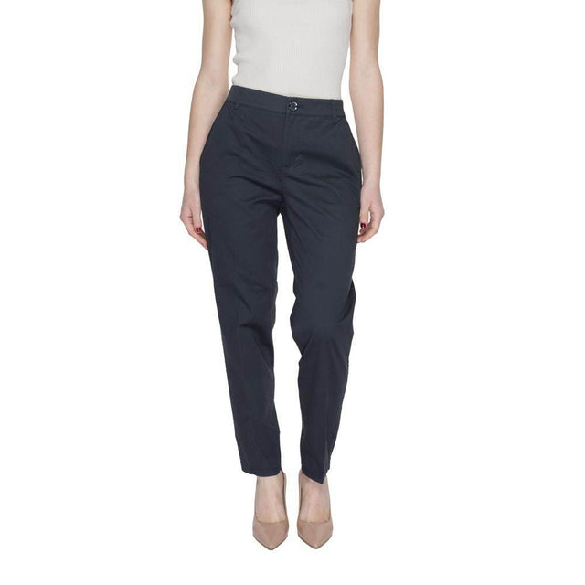 Street One Gray Cotton Pant - Hilstor