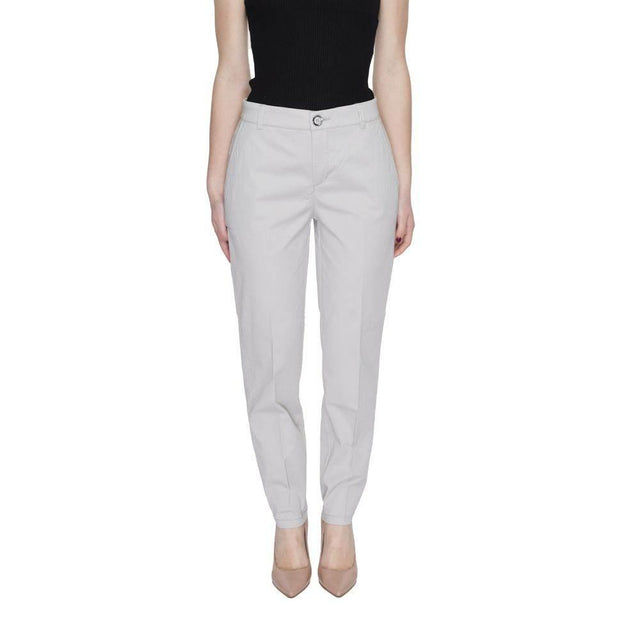 Street One Beige Cotton Pant - Hilstor