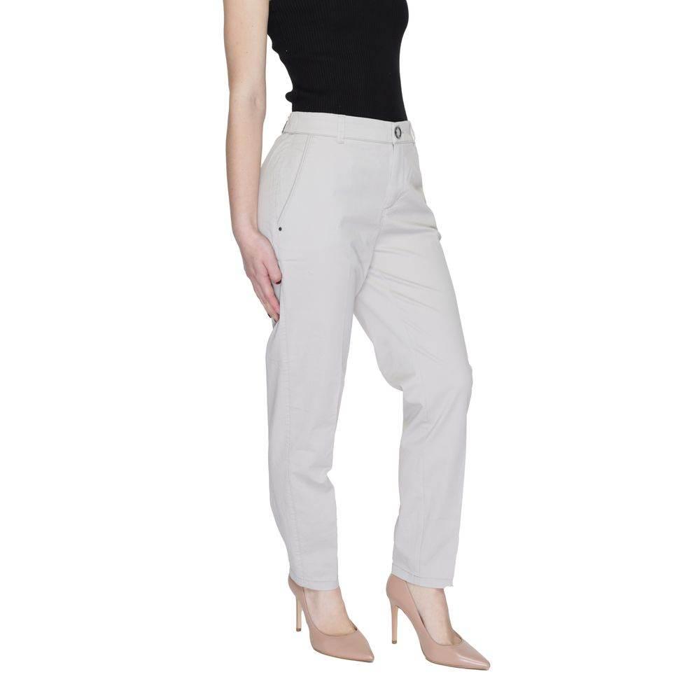 Street One Beige Cotton Pant - Hilstor