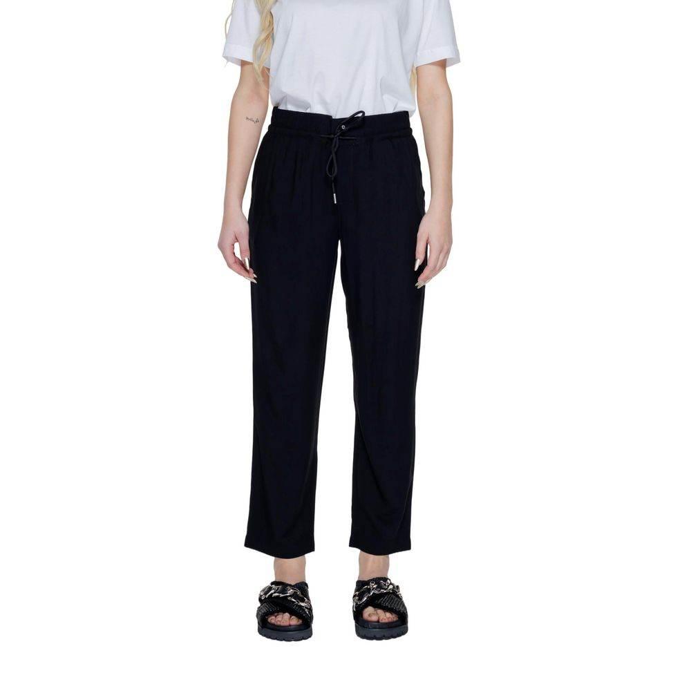 Street One Black Viscose Pant - Hilstor