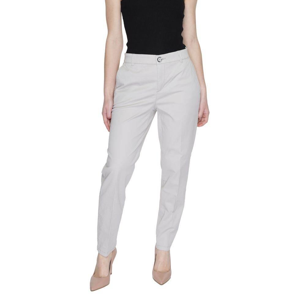 Street One Beige Cotton Pant - Hilstor