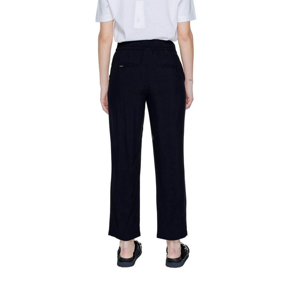 Street One Black Viscose Pant - Hilstor
